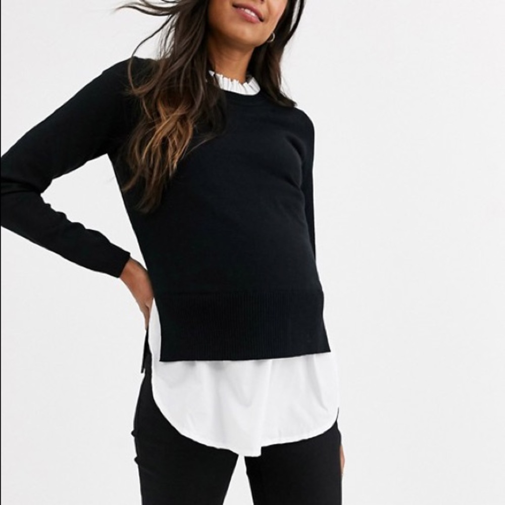 New Look Maternity 2 in 1 Reverse Seam Sweater